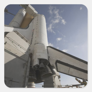 Space Shuttle Endeavour on the launch pad 6 Square Sticker