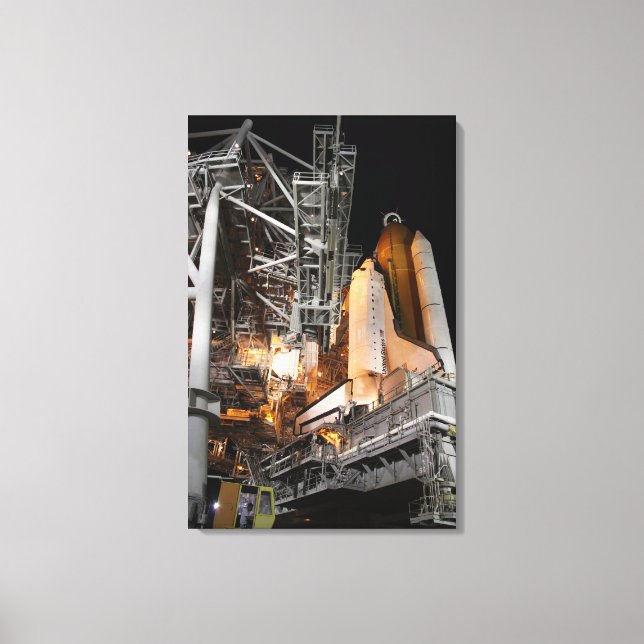 Space Shuttle Endeavour on the launch pad Canvas Print (Front)