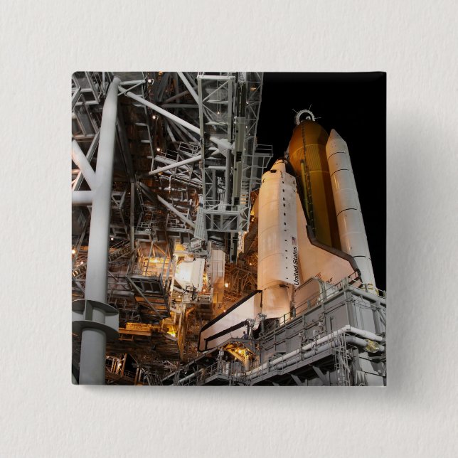 Space Shuttle Endeavour on the launch pad Pinback Button (Front)