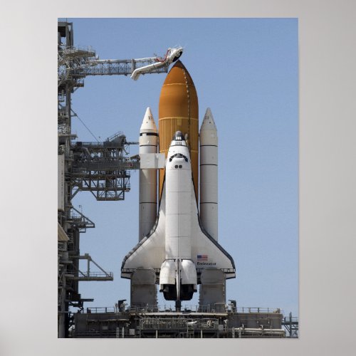 Space Shuttle Endeavour sits ready Poster