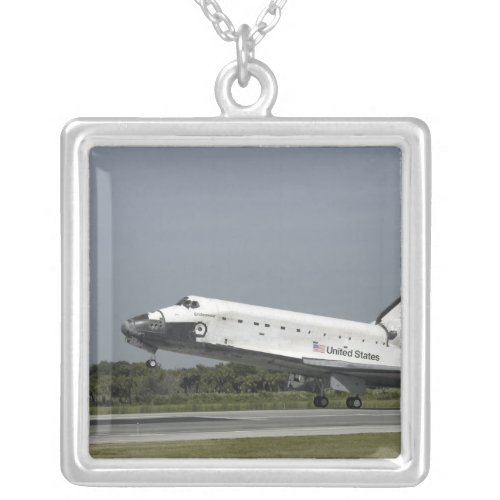 Space Shuttle Endeavour touches down Silver Plated Necklace