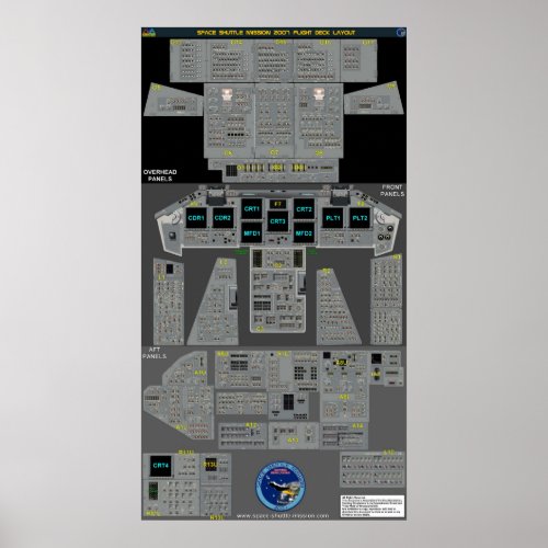 Space Shuttle Flight Deck Poster
