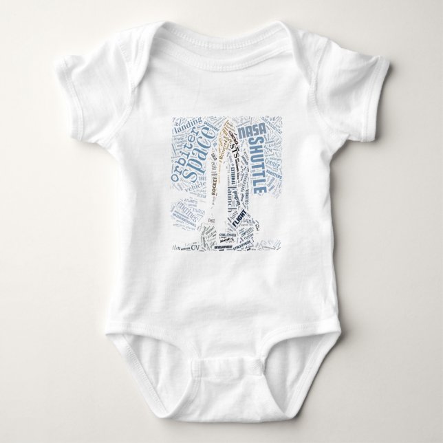 Space Shuttle in Tagxedo Baby Bodysuit (Front)