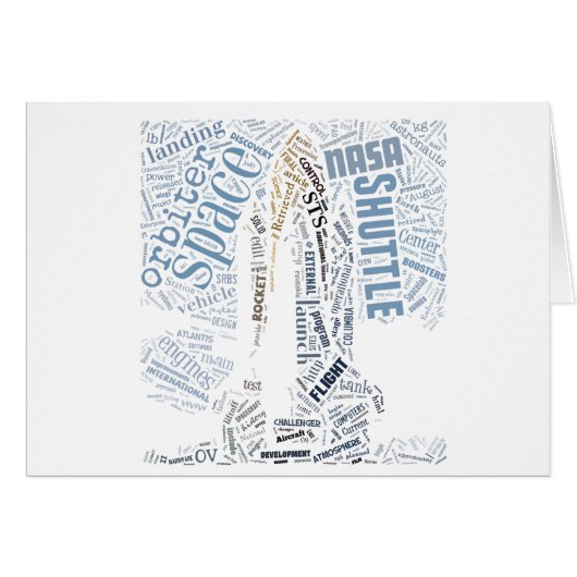 Space Shuttle in Tagxedo Cards (Front Horizontal)
