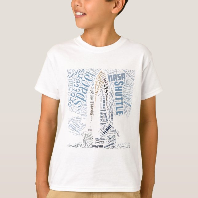 Space Shuttle in Tagxedo T-Shirt (Front)