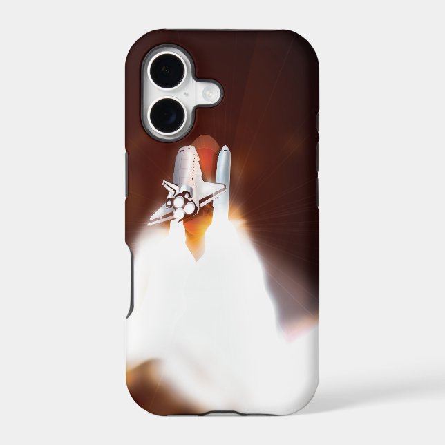 Space Shuttle Launch Illustration Iphone Case (Back)