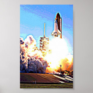 Space Shuttle Launch Poster