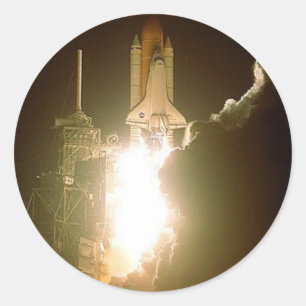 SPACE SHUTTLE LIFT-OFF CLASSIC ROUND STICKER