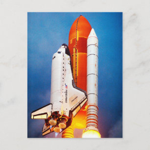 Space Shuttle lift off into space postcard