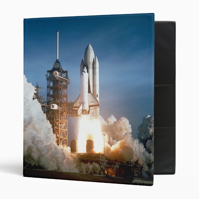 Space Shuttle Lifts Off - See Both Sides 3 Ring Binder (Front/Inside)
