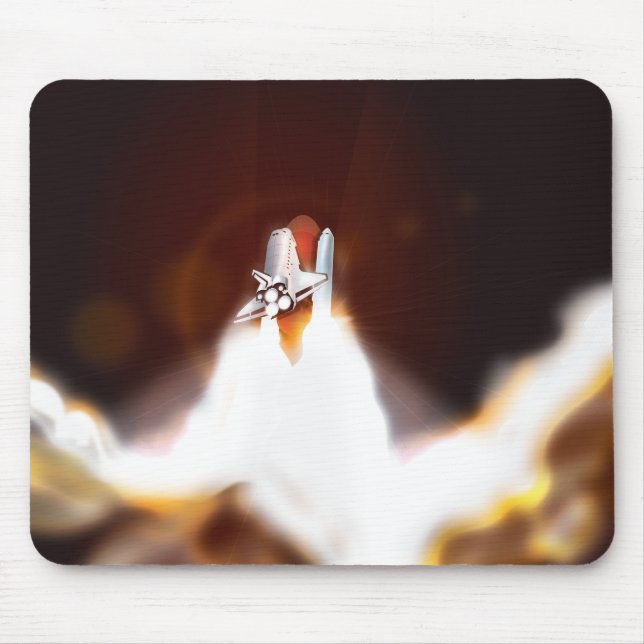 Space Shuttle Night Launch Illustration Mouse Pad (Front)