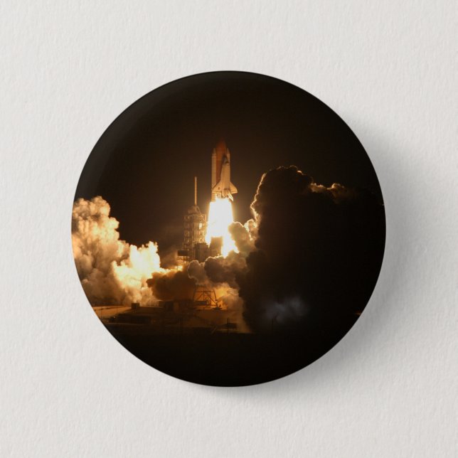 Space Shuttle Night Launch Poster Button (Front)