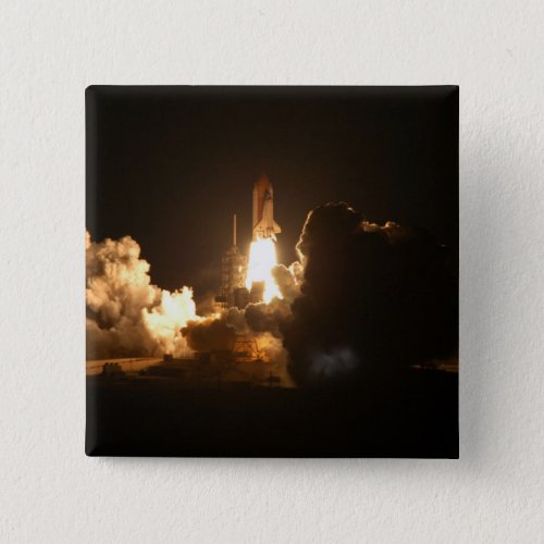 Space Shuttle Night Launch Poster Pinback Button
