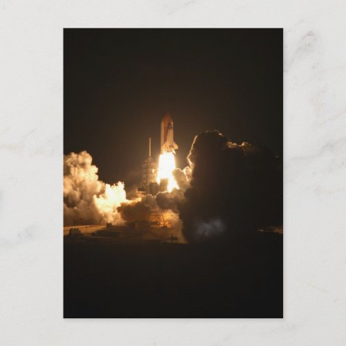 Space Shuttle Night Launch Poster Postcard