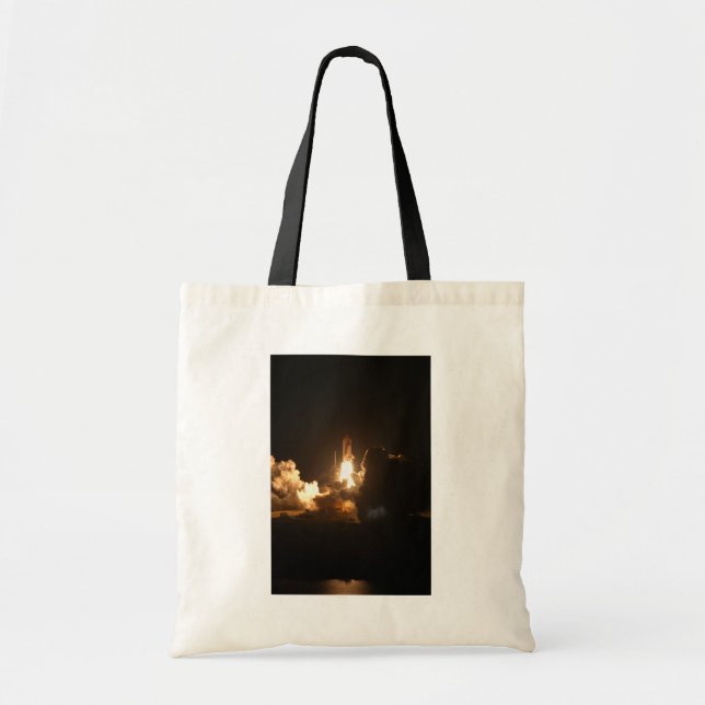 Space Shuttle Night Launch Poster Tote Bag (Front)