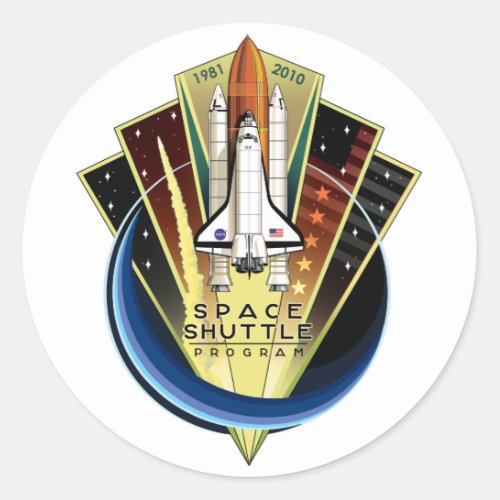 Space Shuttle Program Commemorative Patch Classic Round Sticker