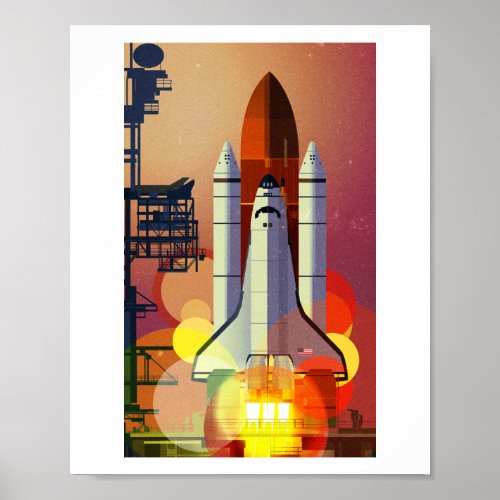 Space shuttle ready to launch poster