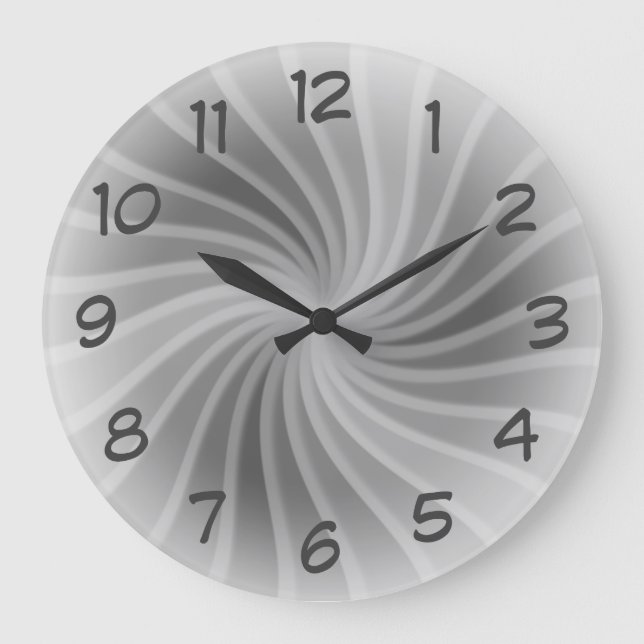 Space Silver Twirl Large Clock (Front)