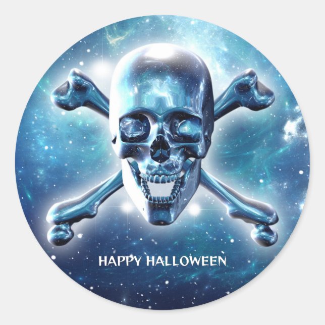 Space skull. Customized Classic Round Sticker (Front)