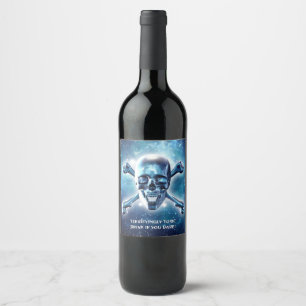 Space skull. Customized Wine Label. Label