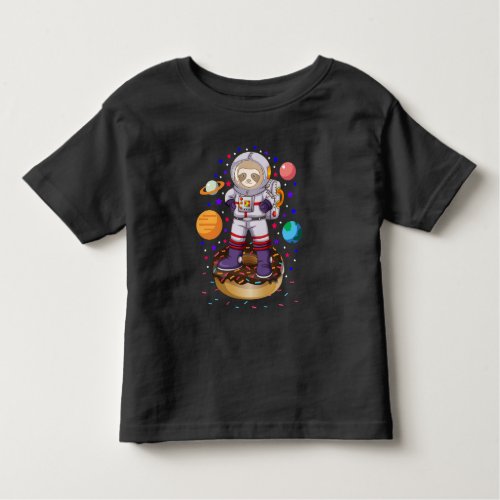 Space Sloth Astronaut Galaxy Planet Donut Candy Toddler T_shirt