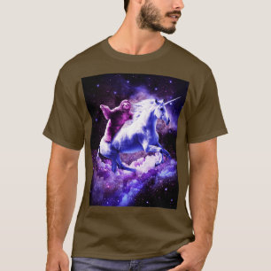 Space Sloth Riding On Unicorn  T-Shirt