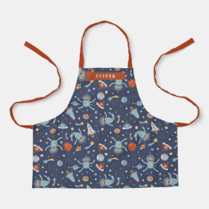 Space Sloths Cute Pattern - Add Name Apron