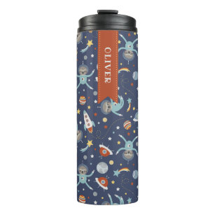 Space Sloths Cute Pattern - Add Name Thermal Tumbler