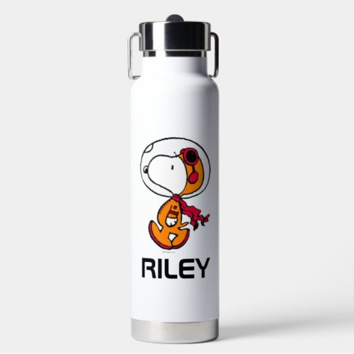 SPACE  Snoopy Astronaut  Add Your Name Water Bottle