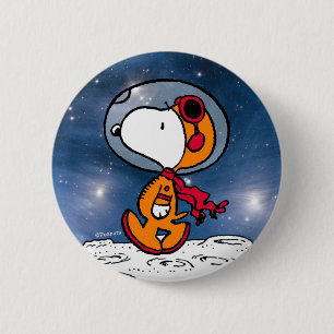 SPACE   Snoopy Astronaut Button