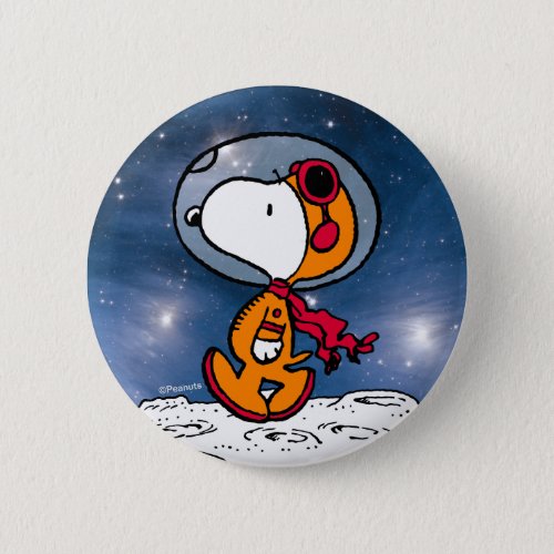 SPACE  Snoopy Astronaut Button