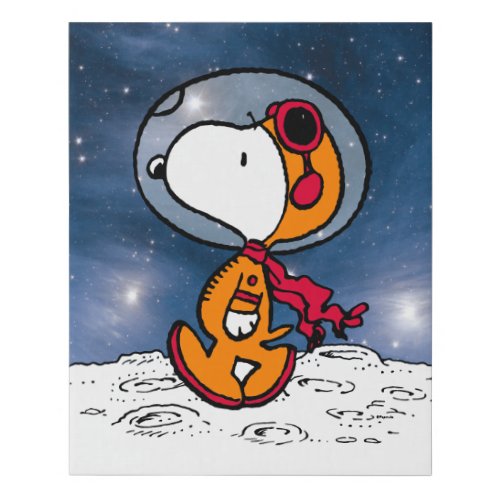 SPACE  Snoopy Astronaut Faux Canvas Print