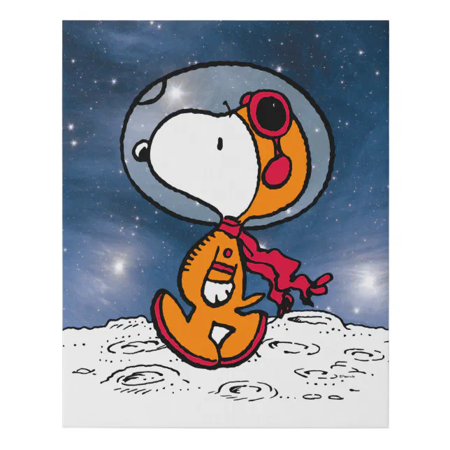 SPACE | Snoopy Astronaut Faux Canvas Print | Zazzle