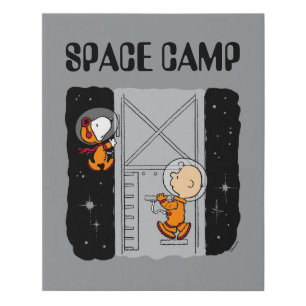 SPACE Snoopy & Charlie Brown Faux Canvas Print