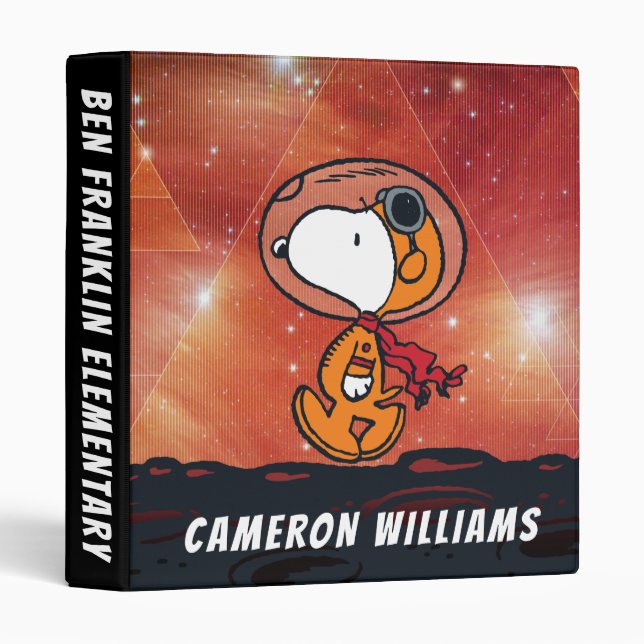 SPACE | Snoopy Geometric Moon Walk 3 Ring Binder (Front/Spine)