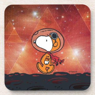 SPACE Snoopy Geometric Moon Walk Beverage Coaster