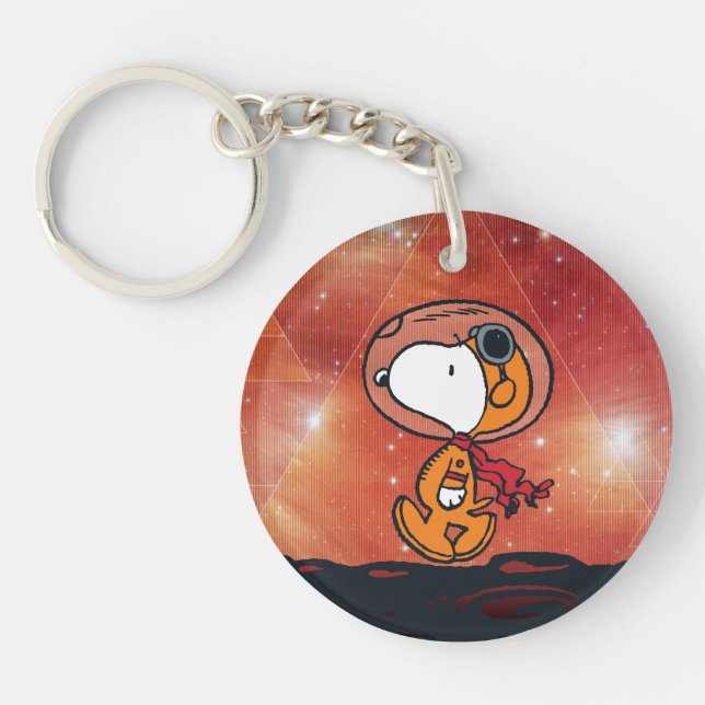 SPACE | Snoopy Geometric Moon Walk Keychain (Front)