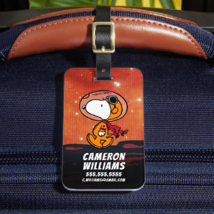 SPACE   Snoopy Geometric Moon Walk Luggage Tag