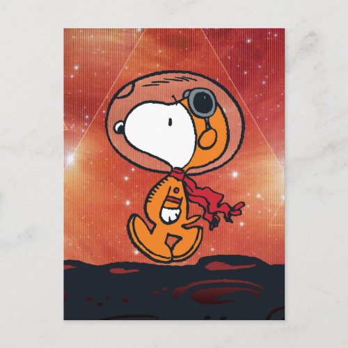 SPACE  Snoopy Geometric Moon Walk Postcard