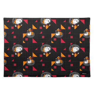 SPACE   Snoopy Space Suit Black Pattern Cloth Placemat