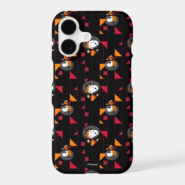 SPACE | Snoopy Space Suit Black Pattern Iphone Case (Back)