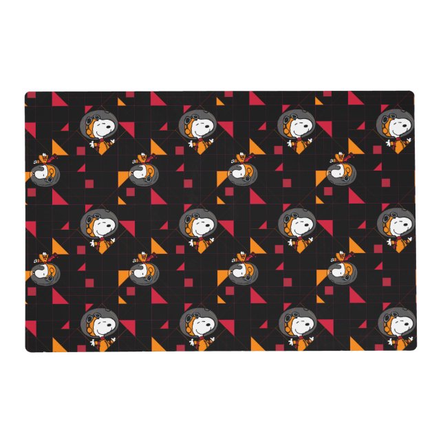 SPACE | Snoopy Space Suit Black Pattern Placemat (Front)