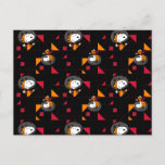 SPACE | Snoopy Space Suit Black Pattern Postcard