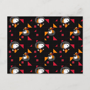 SPACE Snoopy Space Suit Black Pattern Postcard