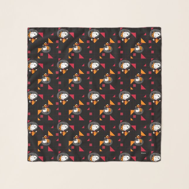 SPACE | Snoopy Space Suit Black Pattern Scarf (Front)