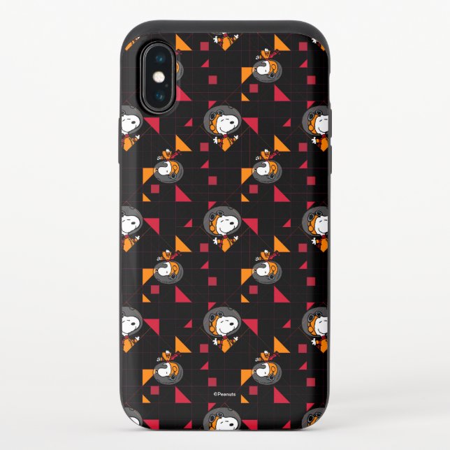 SPACE | Snoopy Space Suit Black Pattern Uncommon iPhone Case (Back)