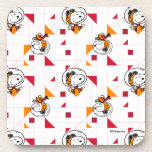 SPACE | Snoopy Space Suit White Pattern Beverage Coaster