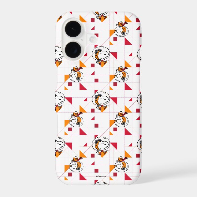 SPACE | Snoopy Space Suit White Pattern Iphone Case (Back)