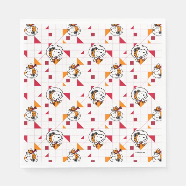 SPACE | Snoopy Space Suit White Pattern Napkins (Front)