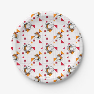 SPACE Snoopy Space Suit White Pattern Paper Plates